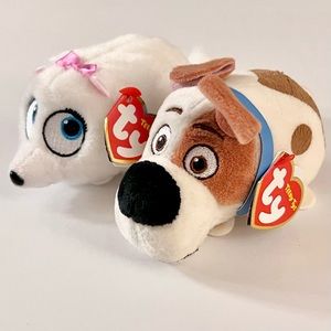 Teeny Tys Secret Life of Pets Collectible Beanie Babies, Max and Gidget